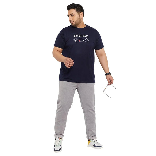 Men Plus Size Hummer Printed Round Neck Tshirt