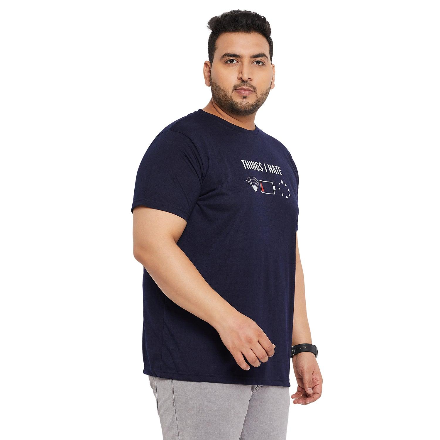 Men Plus Size Hummer Printed Round Neck Tshirt - bigbanana