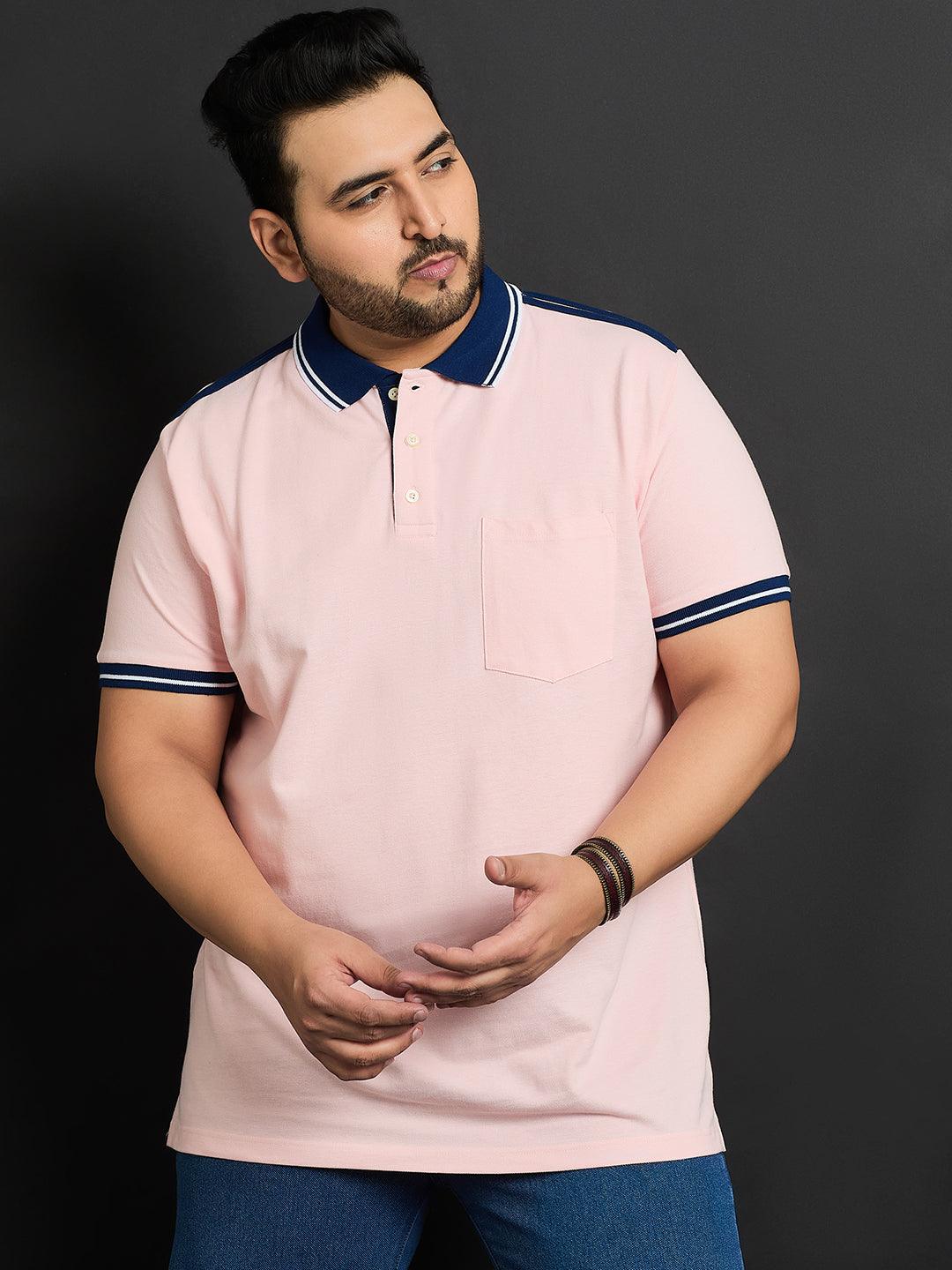 Men Plus Size Husa Solid Polo Tshirt - bigbanana