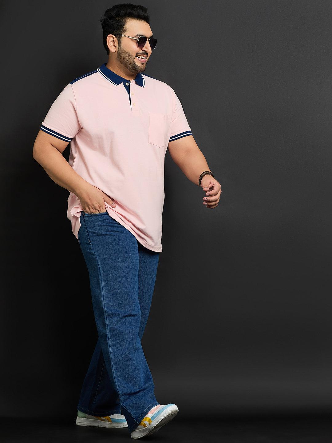 Men Plus Size Husa Solid Polo Tshirt - bigbanana