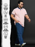 Men Plus Size Husa Solid Polo Tshirt - bigbanana