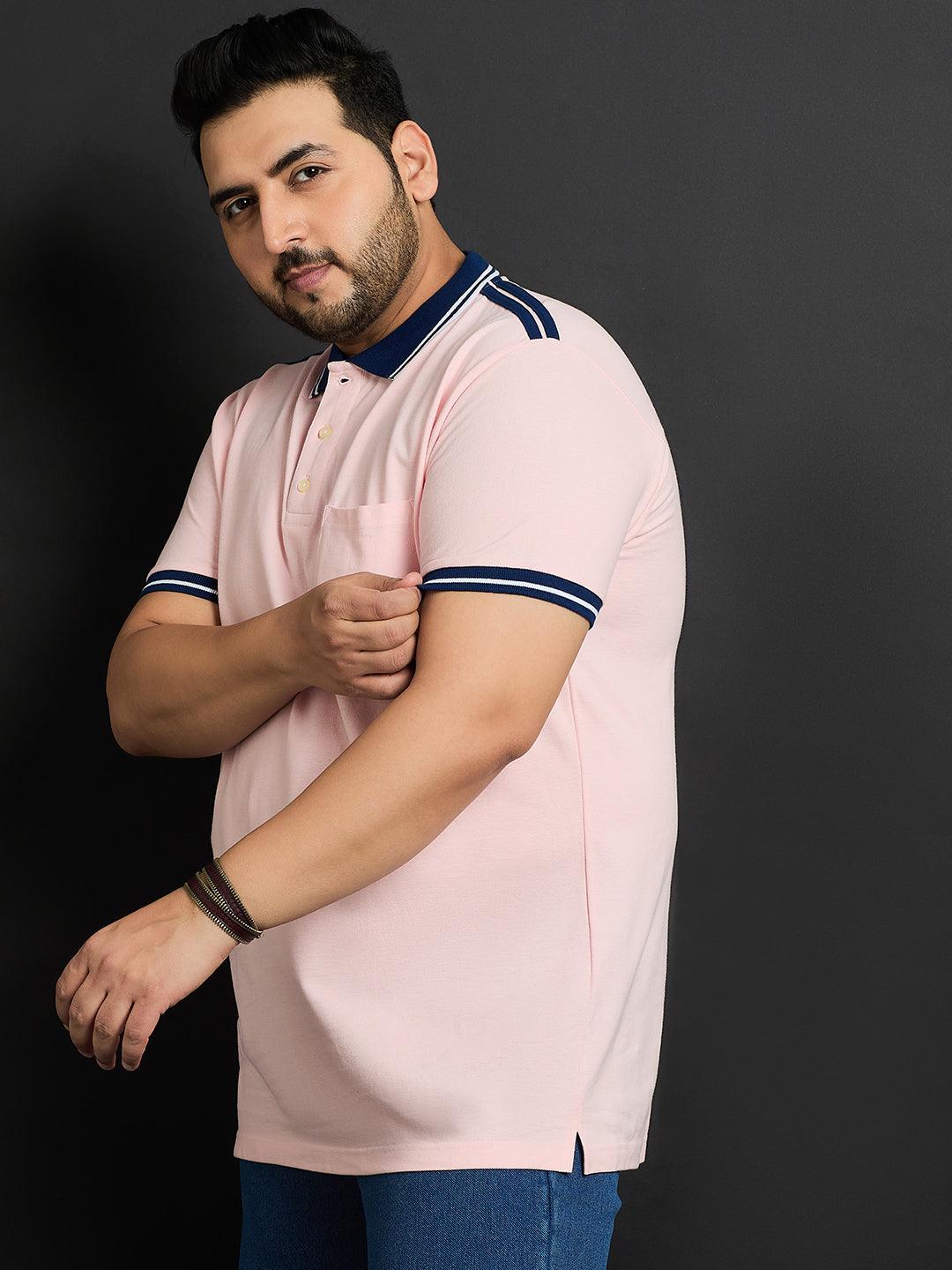 Men Plus Size Husa Solid Polo Tshirt - bigbanana