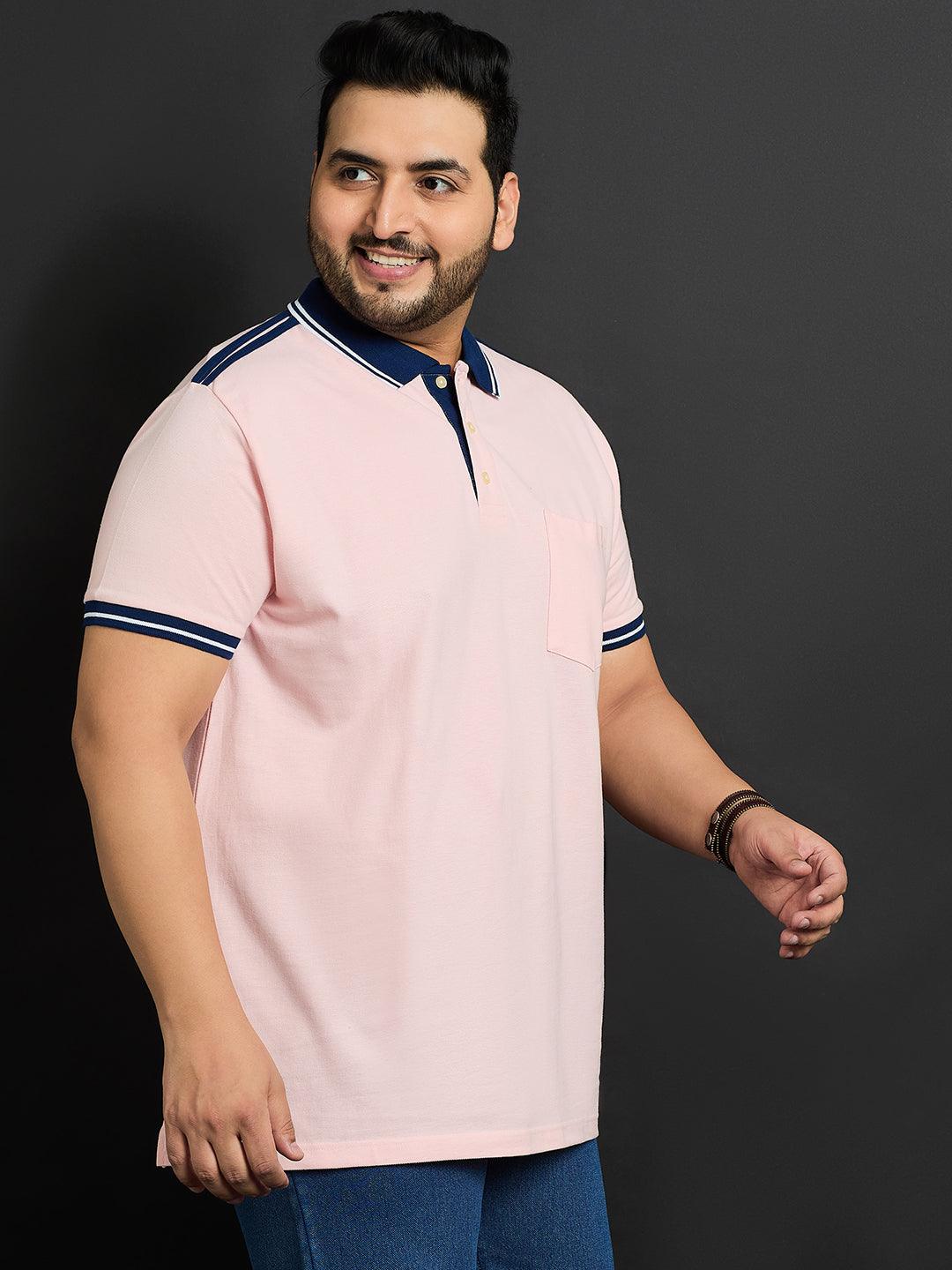 Men Plus Size Husa Solid Polo Tshirt - bigbanana