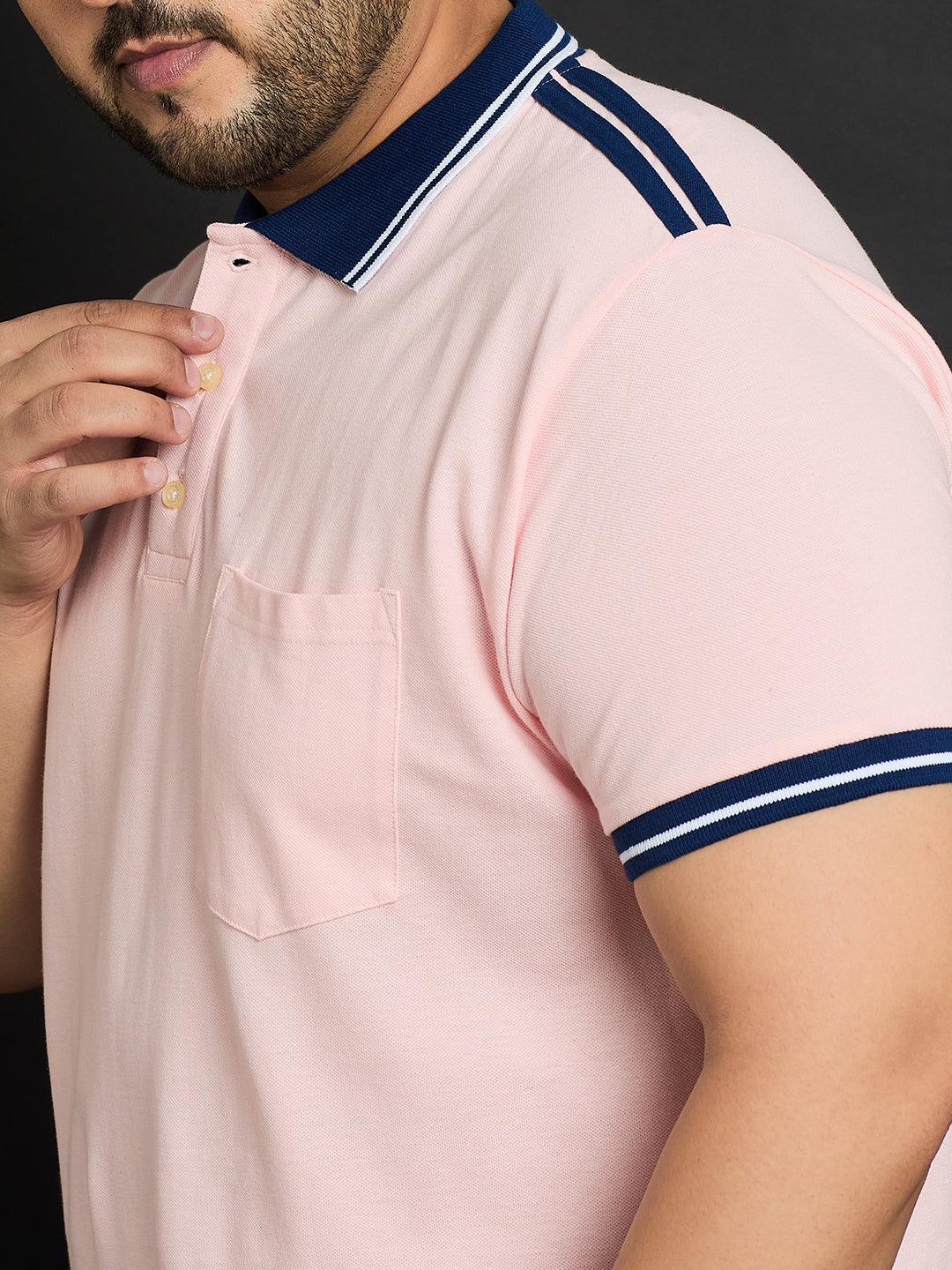 Men Plus Size Husa Solid Polo Tshirt - bigbanana