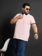 Men Plus Size Husa Solid Polo Tshirt - bigbanana