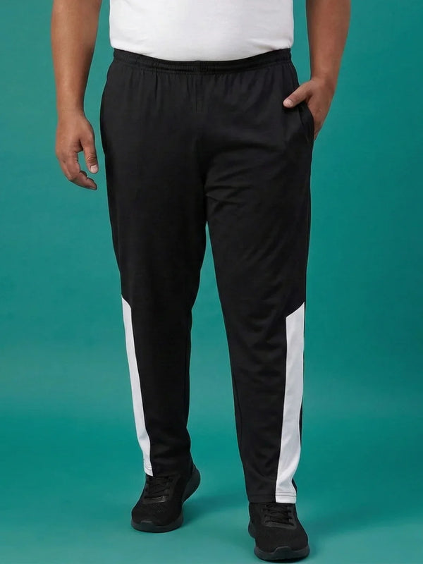 Men Plus Size Belfry Black Solid Trackpant