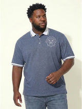 Men Plus Size Monarch Blue Solid Polo Tshirt