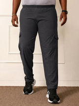 Men Plus Size Atoll Grey Solid Trackpant
