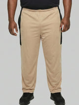 Men Plus Size Ambit Beige Solid Trackpant