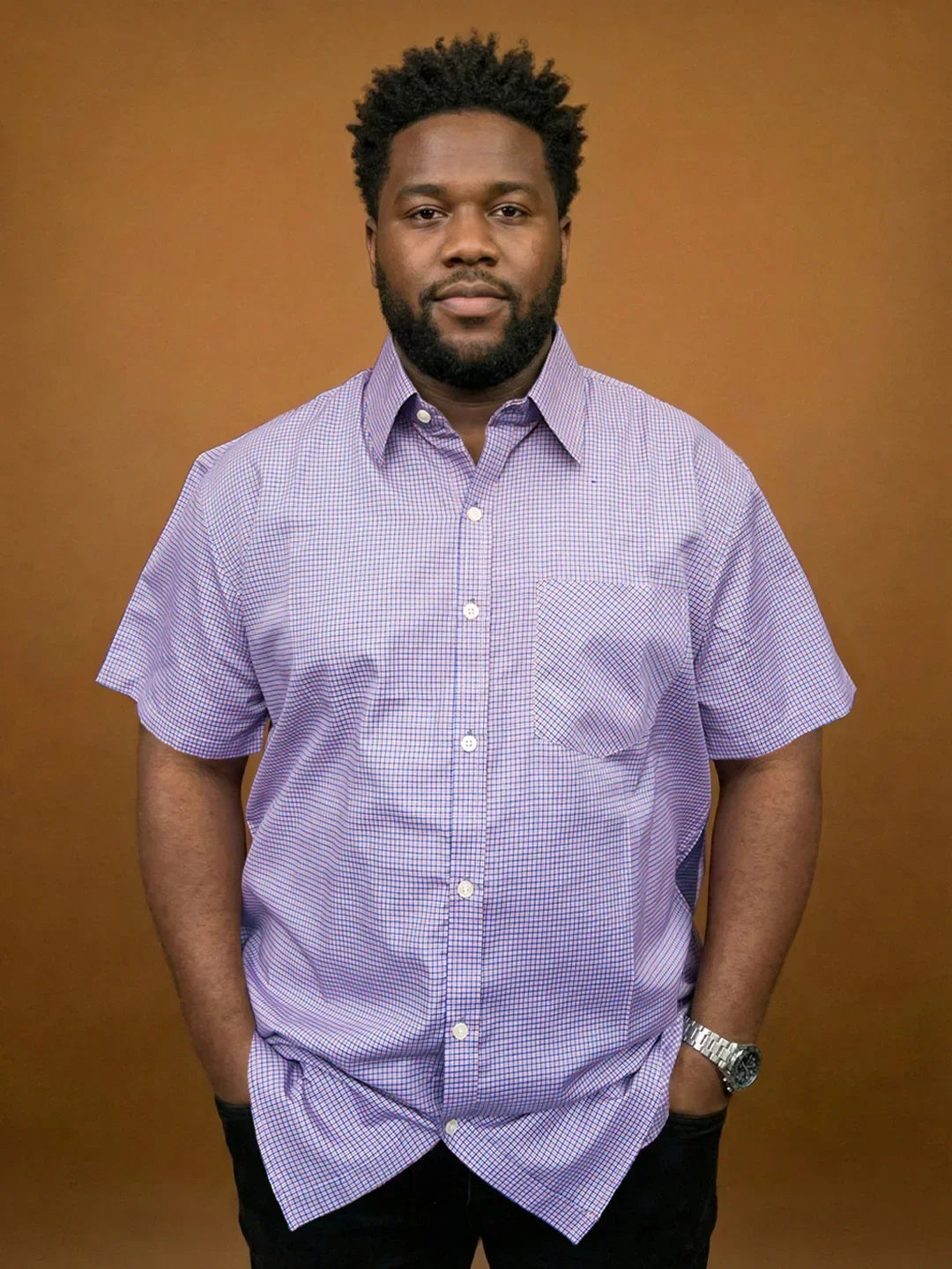 Men Plus Size Sway Multicolor Checkered Casual Shirt