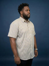 Men Plus Size Matrix Multicolor Checkered Casual Shirt