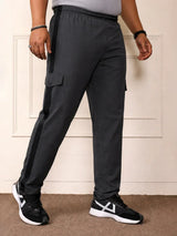 Men Plus Size Atoll Grey Solid Trackpant