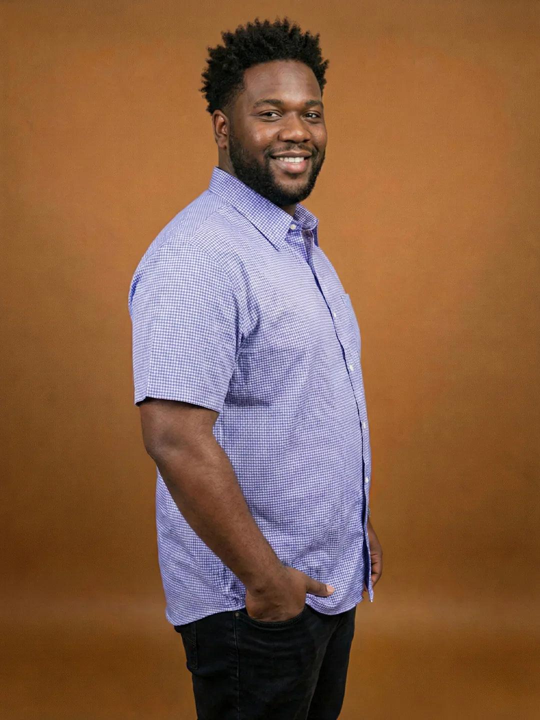 Men Plus Size Sway Multicolor Checkered Casual Shirt