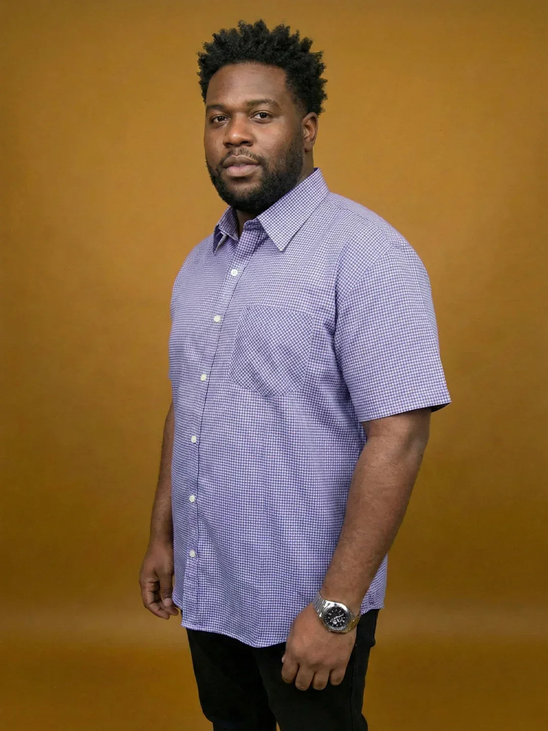 Men Plus Size Sway Multicolor Checkered Casual Shirt