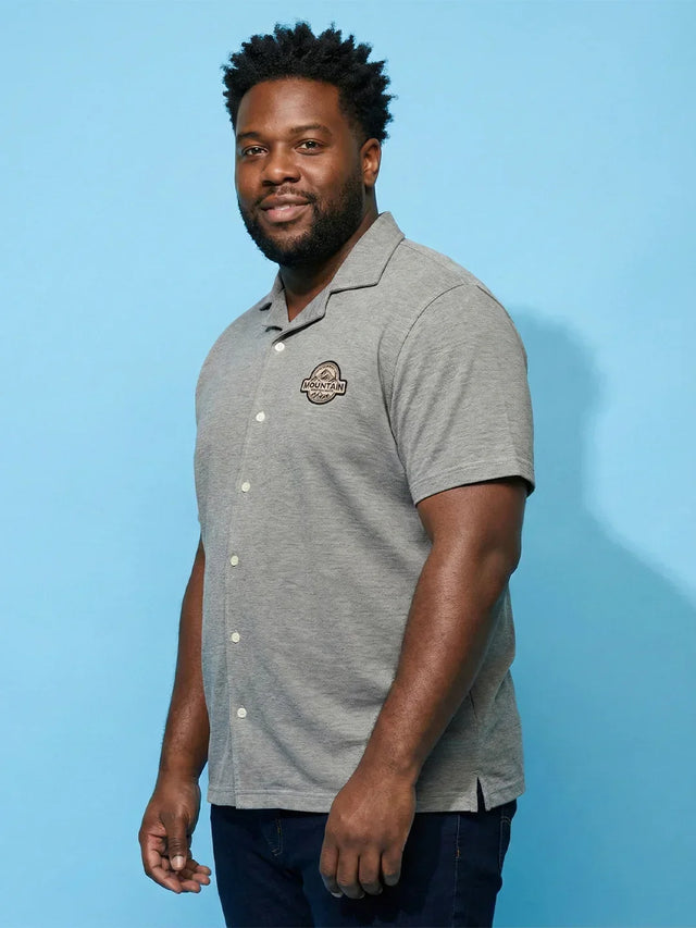 Men Plus Size Hydside Grey Solid Casual Shirt