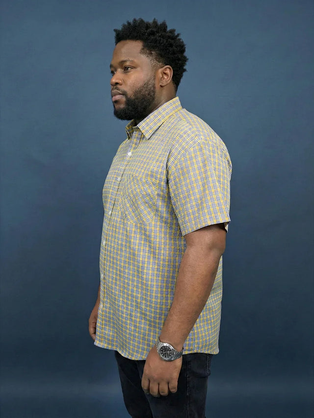 Men Plus Size Matrix Multicolor Checkered Casual Shirt