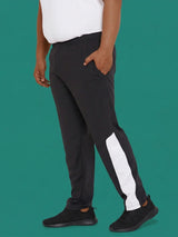Men Plus Size Belfry Black Solid Trackpant
