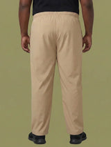 Men Plus Size Gossamer Beige Solid Trackpant
