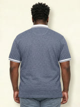 Men Plus Size Monarch Blue Solid Polo Tshirt