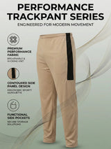Men Plus Size Ambit Beige Solid Trackpant