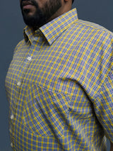 Men Plus Size Matrix Multicolor Checkered Casual Shirt