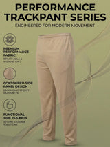 Men Plus Size Gossamer Beige Solid Trackpant