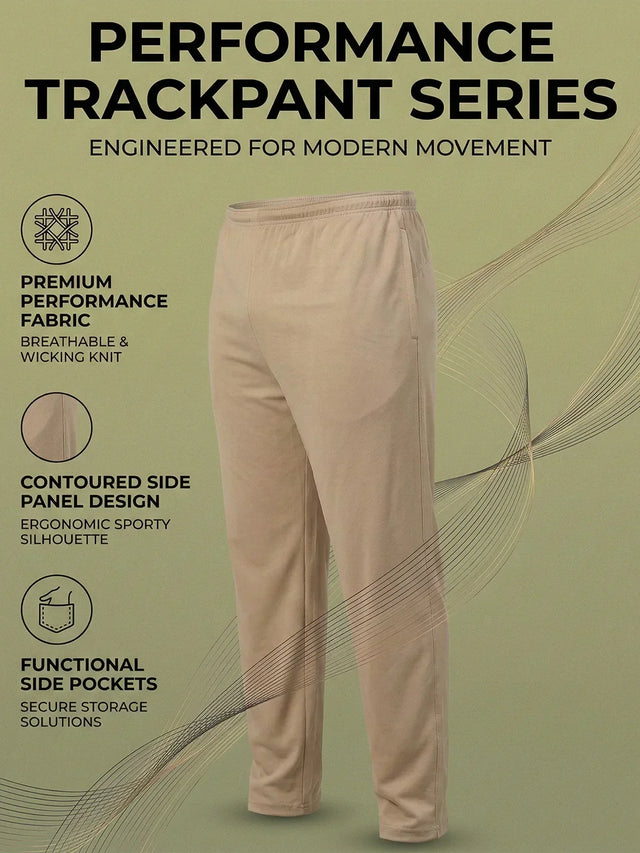 Men Plus Size Gossamer Beige Solid Trackpant