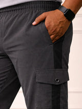 Men Plus Size Atoll Grey Solid Trackpant