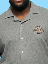 Men Plus Size Hydside Grey Solid Casual Shirt