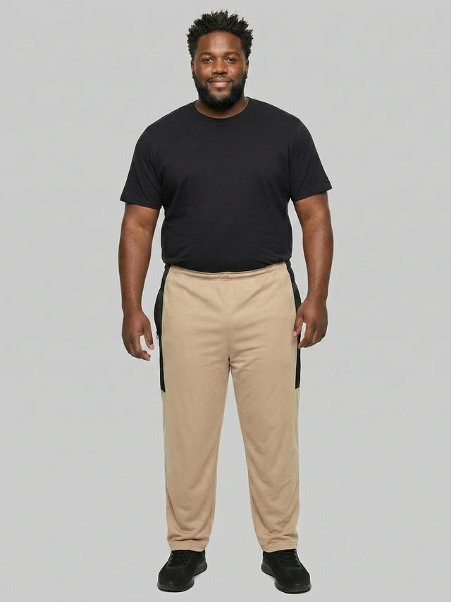 Men Plus Size Ambit Beige Solid Trackpant