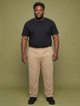 Men Plus Size Gossamer Beige Solid Trackpant