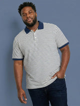 Men Plus Size Minitias Striped Polo Tshirt