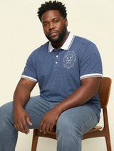 Men Plus Size Monarch Blue Solid Polo Tshirt