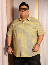 Men Plus Size Brine Multicolor Checkered Casual Shirt