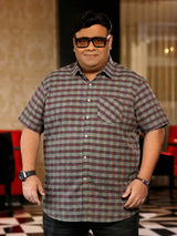 Men Plus Size Jura Multicolor Checkered Casual Shirt