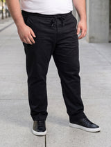 Men Plus Size Revon Black Solid Trousers