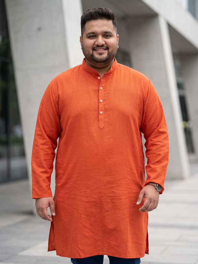 Men Plus Size Ullas-O Solid Kurta