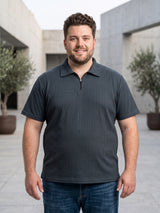 Men Plus Size Gravelo Charcoal Grey Polo Tshirts