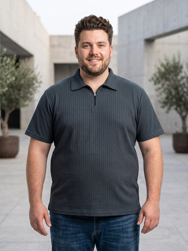 Men Plus Size Gravelo Charcoal Grey Polo Tshirts