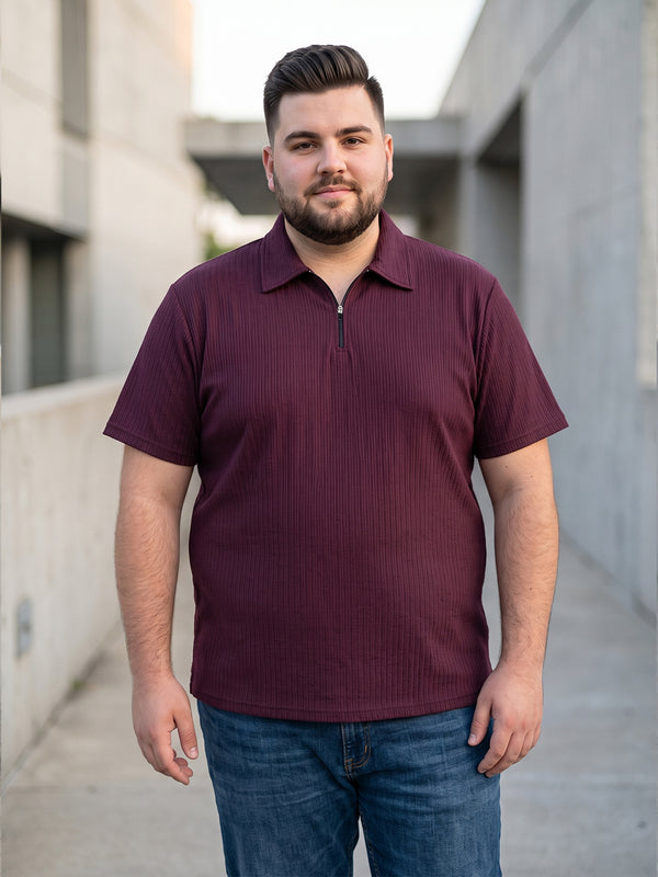 Men Plus Size Marqivo Wine Polo Tshirts