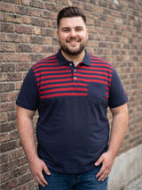 Men Plus Size Ripley Colorblock Polo Tshirt