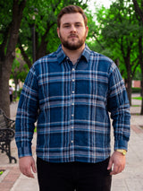 Men Plus Size Barra Multi Check Shirts