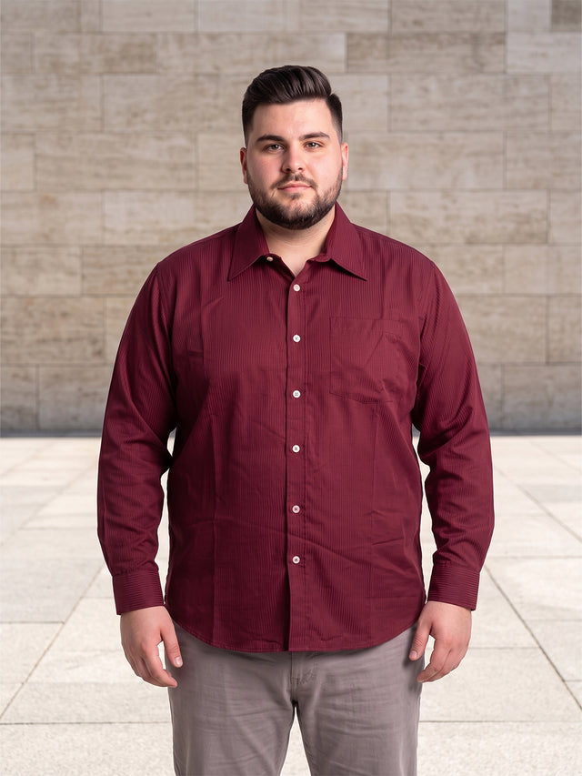 Men Plus Size Rubyclad Red Striped Shirts