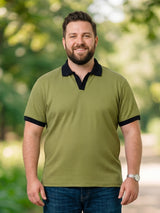 Men Plus Size Zelmora Sage Green Polo Tshirts