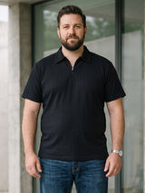 Men Plus Size Blaktex Black Polo Tshirts