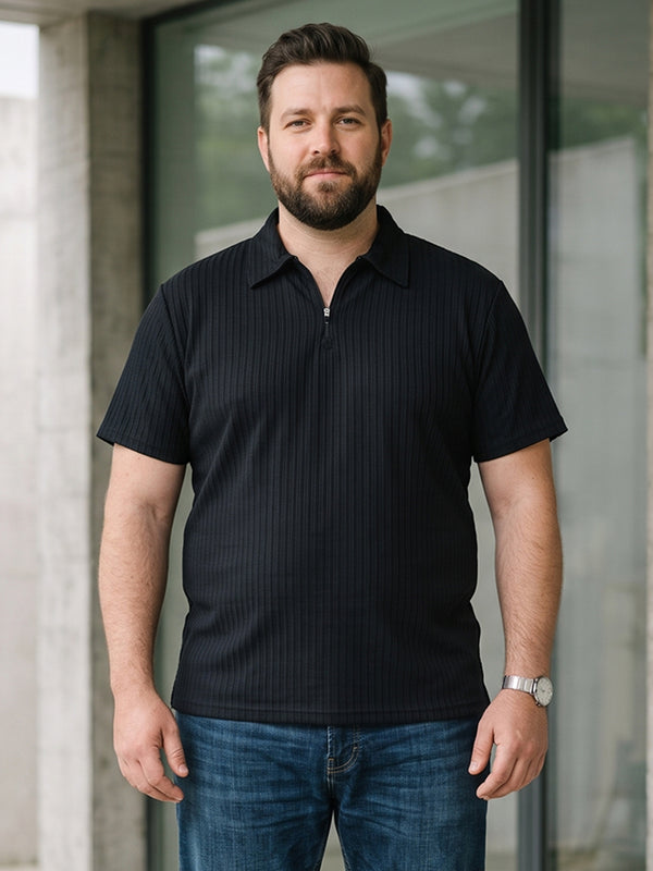 Men Plus Size Blaktex Black Polo Tshirts