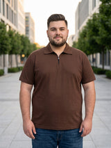 Men Plus Size Volzair Brown Polo Tshirts