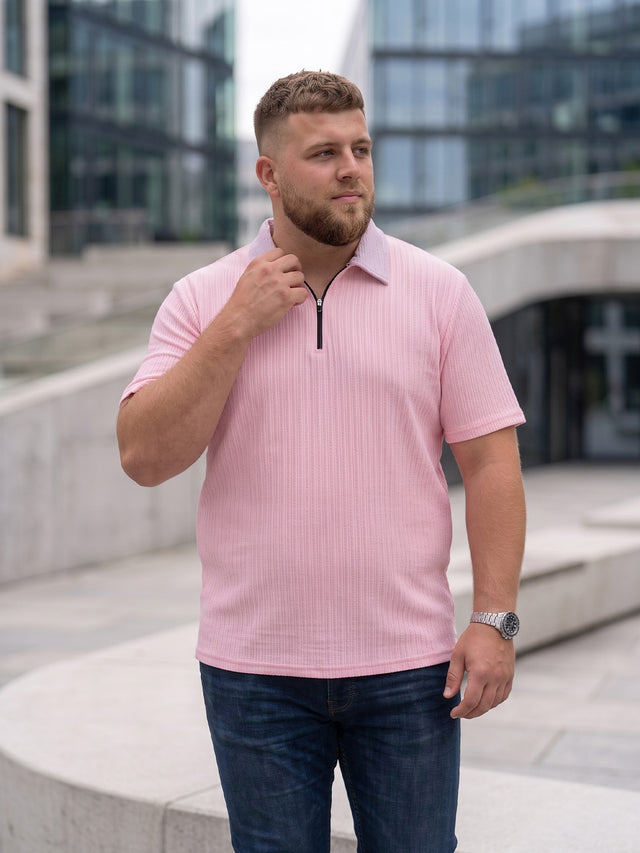 Men Plus Size Rosvique Pink Polo Tshirts