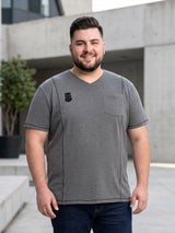 Men Plus Size Mettle Solid V-Neck Tshirt
