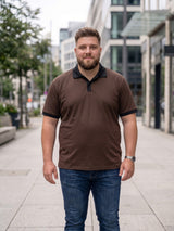 Men Plus Size Vitupera Brown textured Polo Tshirts